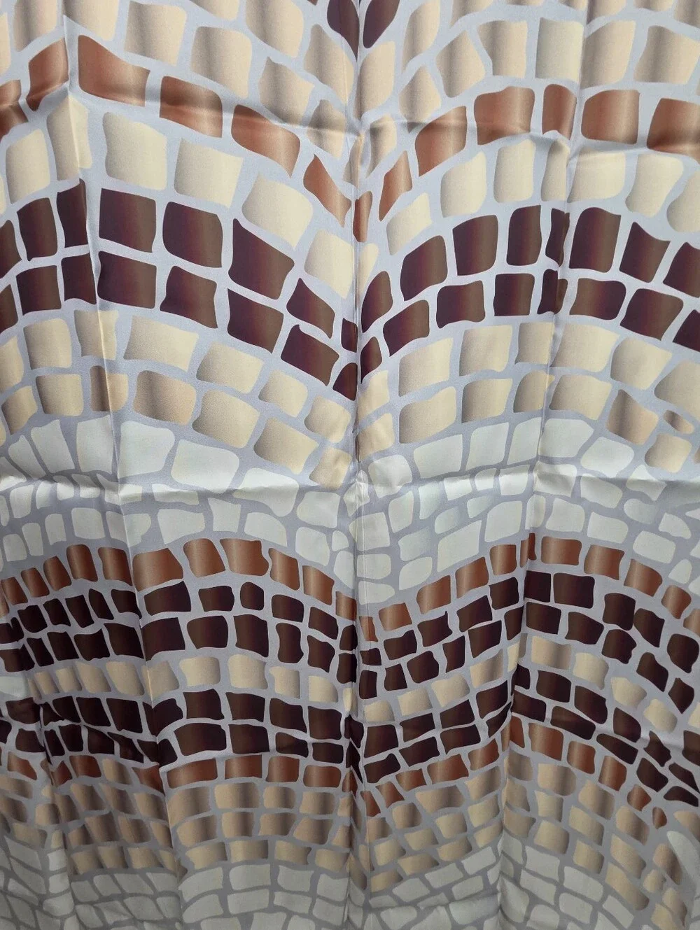 NWOT, Mosaic Shower Curtain in Brown and Cream